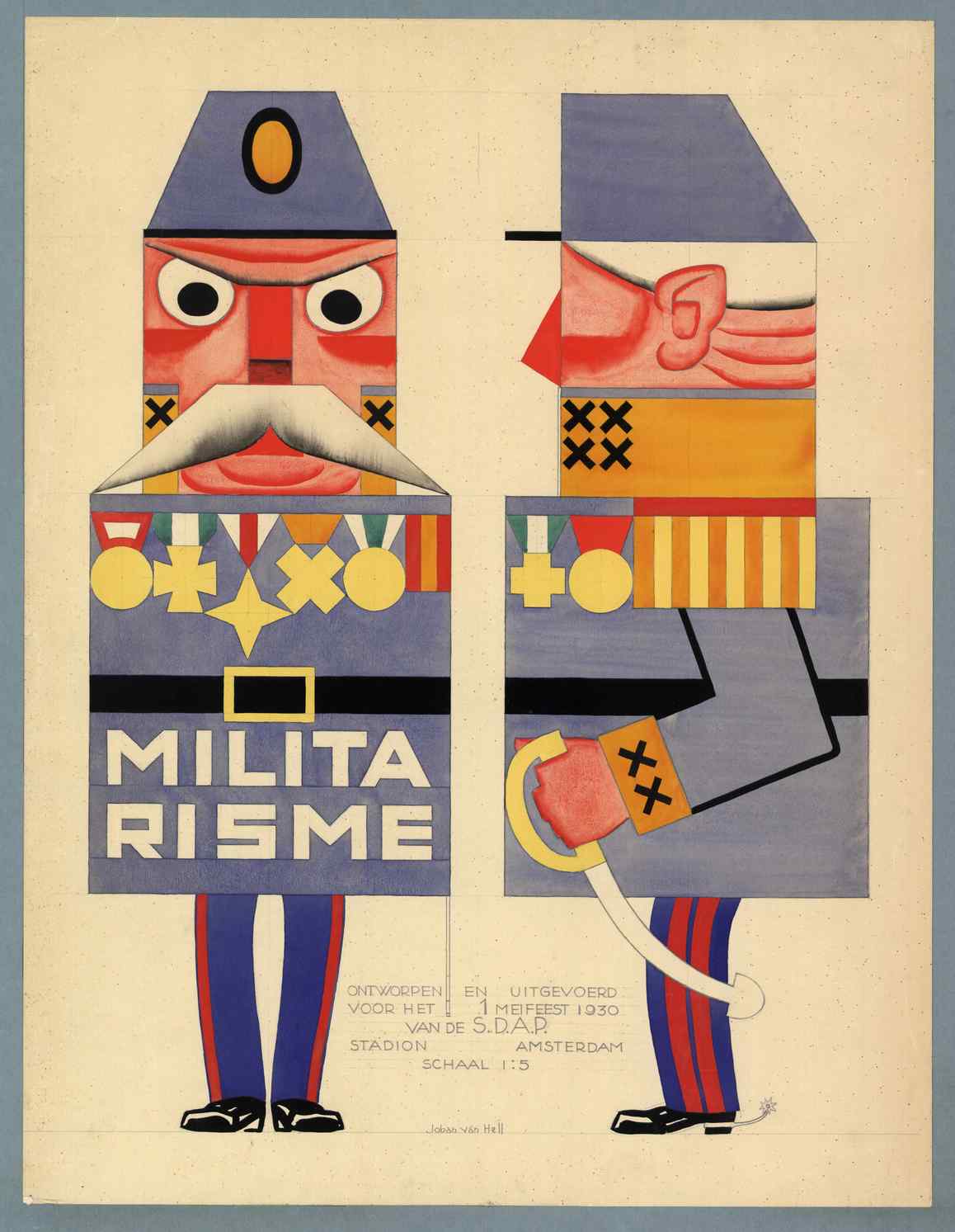 IISH Collections | Book blog | Johan van Hell - Design for 1 may celebration in Olympic Stadium Amsterdam (1930)