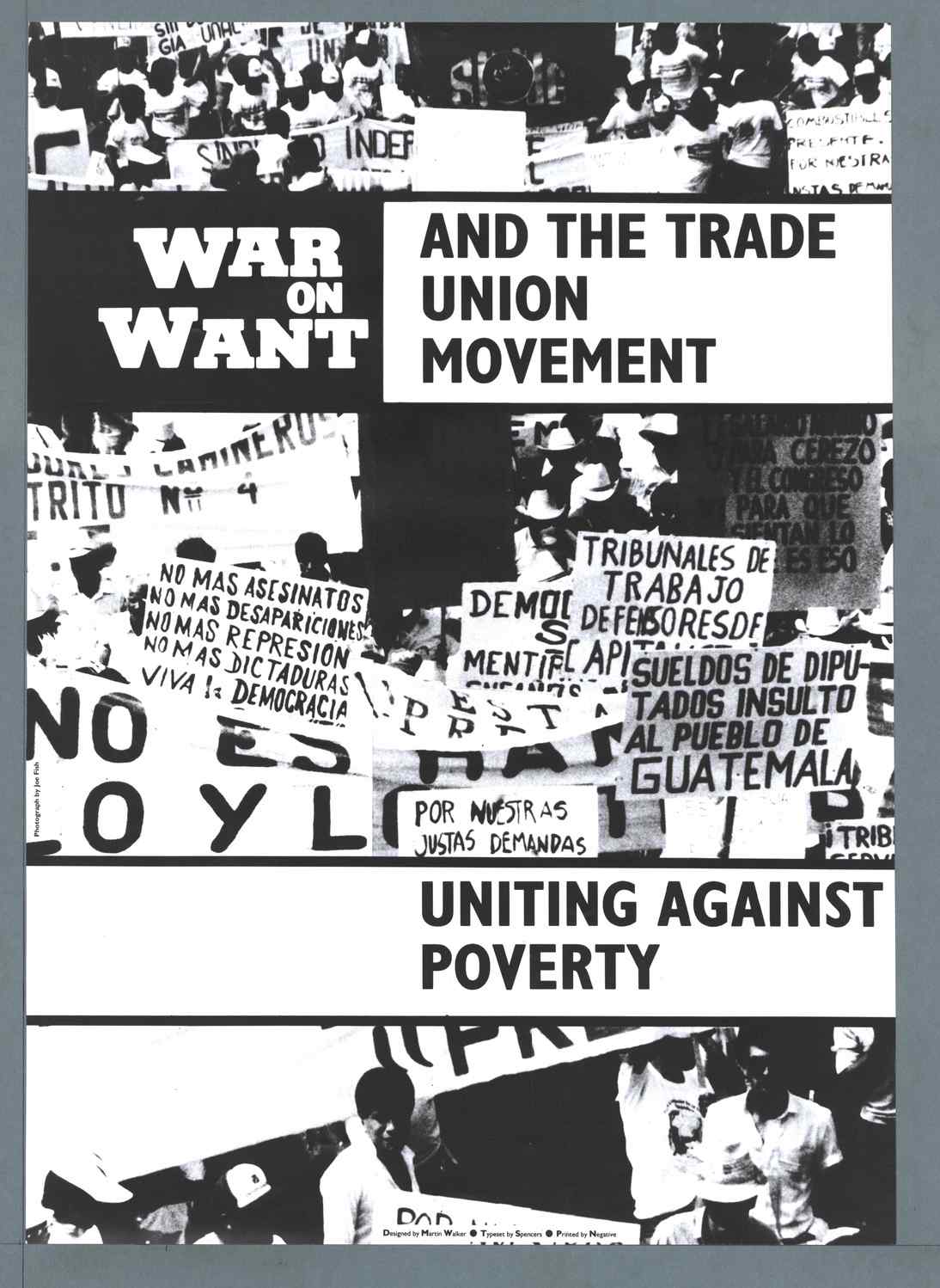 IISH Collections | Poster | War on Want and the trade union movement uniting against poverty | Poster by Marrtin J. Walker (1988)
