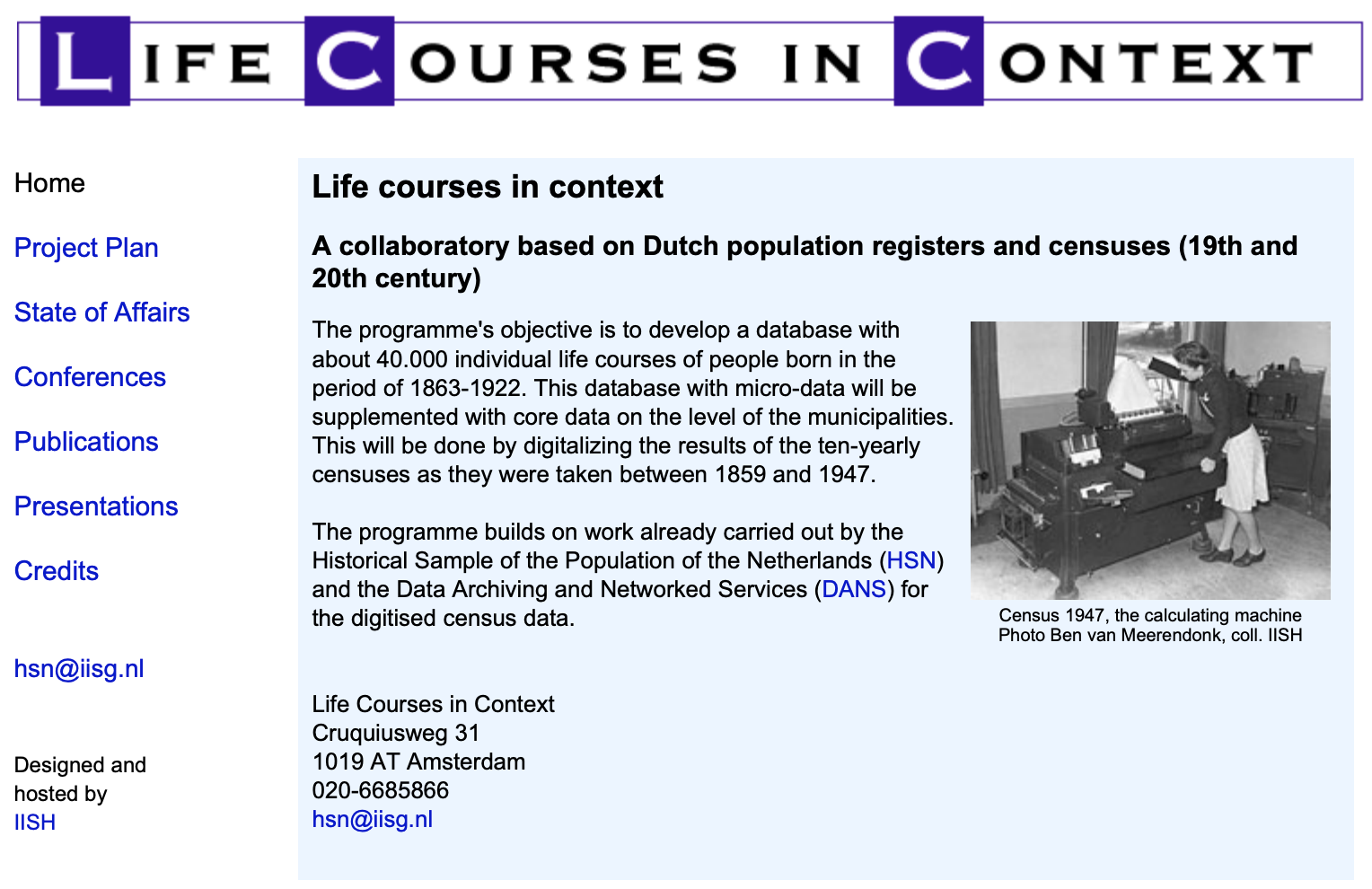 HSN Projects | Life Course in Context (2016 web archive)