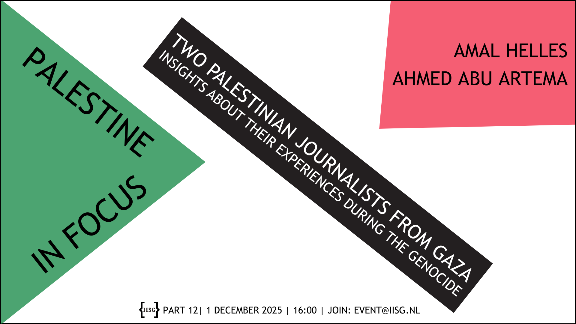 Announcement lecture Palestine in Focus 12 